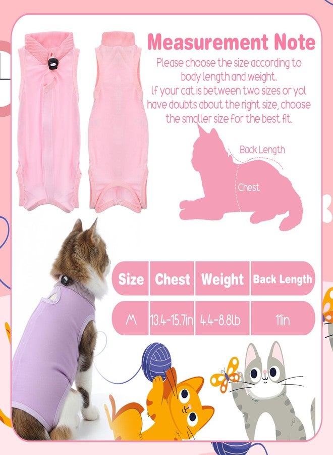 Elegaperma 2 Pcs Cat Surgery Recovery Suit, Surgical Suit for Cats, Cat Post Surgery Suit with Belly Protection, Spay Suits for Female Cats After Surgerys for Abdominal Wounds or Skin Diseases (M) - Image 2